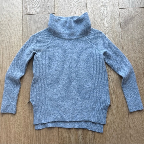 VINCE GREY SWEATER WITH SIDE ZIPPER CASHMERE & WOOL BLEND - Picture 4 of 15